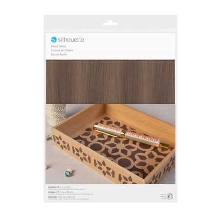 Silhouette Media-Wood-2 legno adesivo per decorazioni. Per taglierine elettroniche Silhouette Cameo Portrait Curio. Creativamenteplotter importatore ufficiale Silhouette America