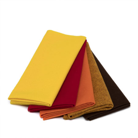 Panno morbidissimo set colori Caldi Cioccolato melange, Cammello melange, Giallo sole, Arancione, Rosso fuoco per Cameo Portrait Curio Silhouette