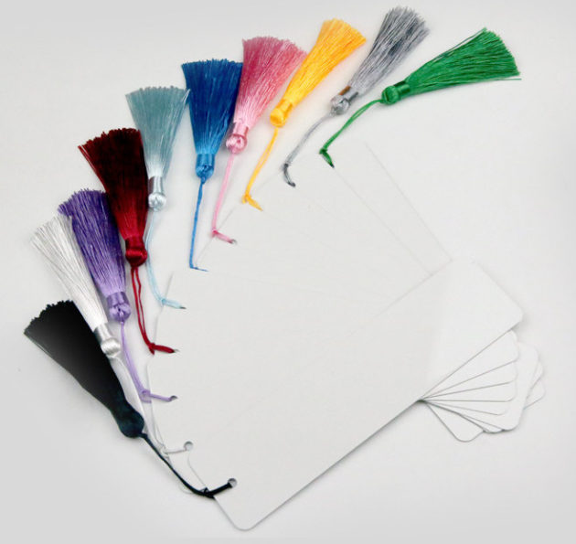 30 Segnalibri Per Sublimazione Con Nappe - Bianchi Per Personalizzazione Fai Da Te