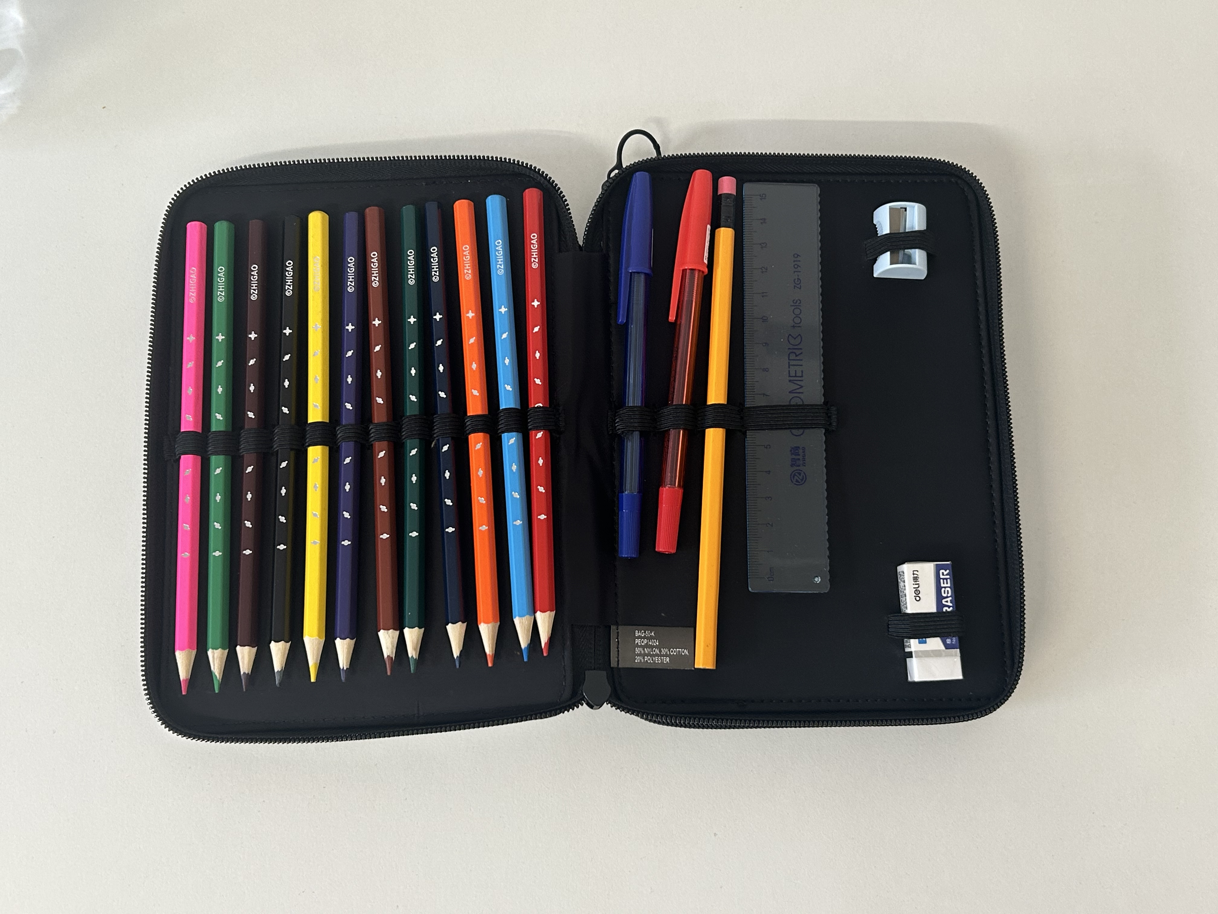 Astuccio Portamatite Espandibile Con 3 Scomparti – Tema Animali Carini – Bianco E Marrone – Portatile Per Scuola E Trucco