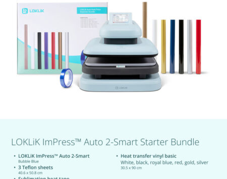 LOKLiK ImPress™ Auto 2-Smart Bubble Blue | Pressa automatica 38x38cm con starter pack