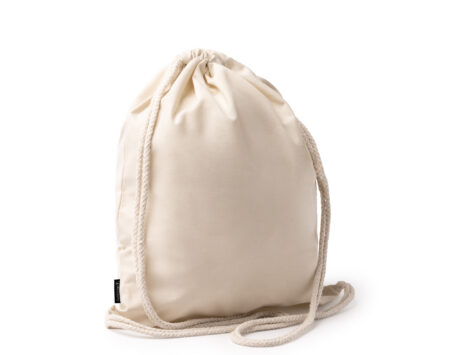 Sacca a strozzo 38x41 cm in poliestere riciclato color ecru effetto cotton touch per sublimazione o termovinile
