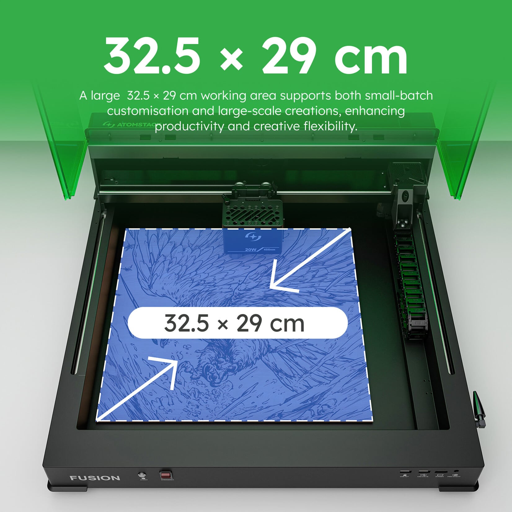 AtomStack Fusion 20W LED 32,5 x 29cm - immagine 2