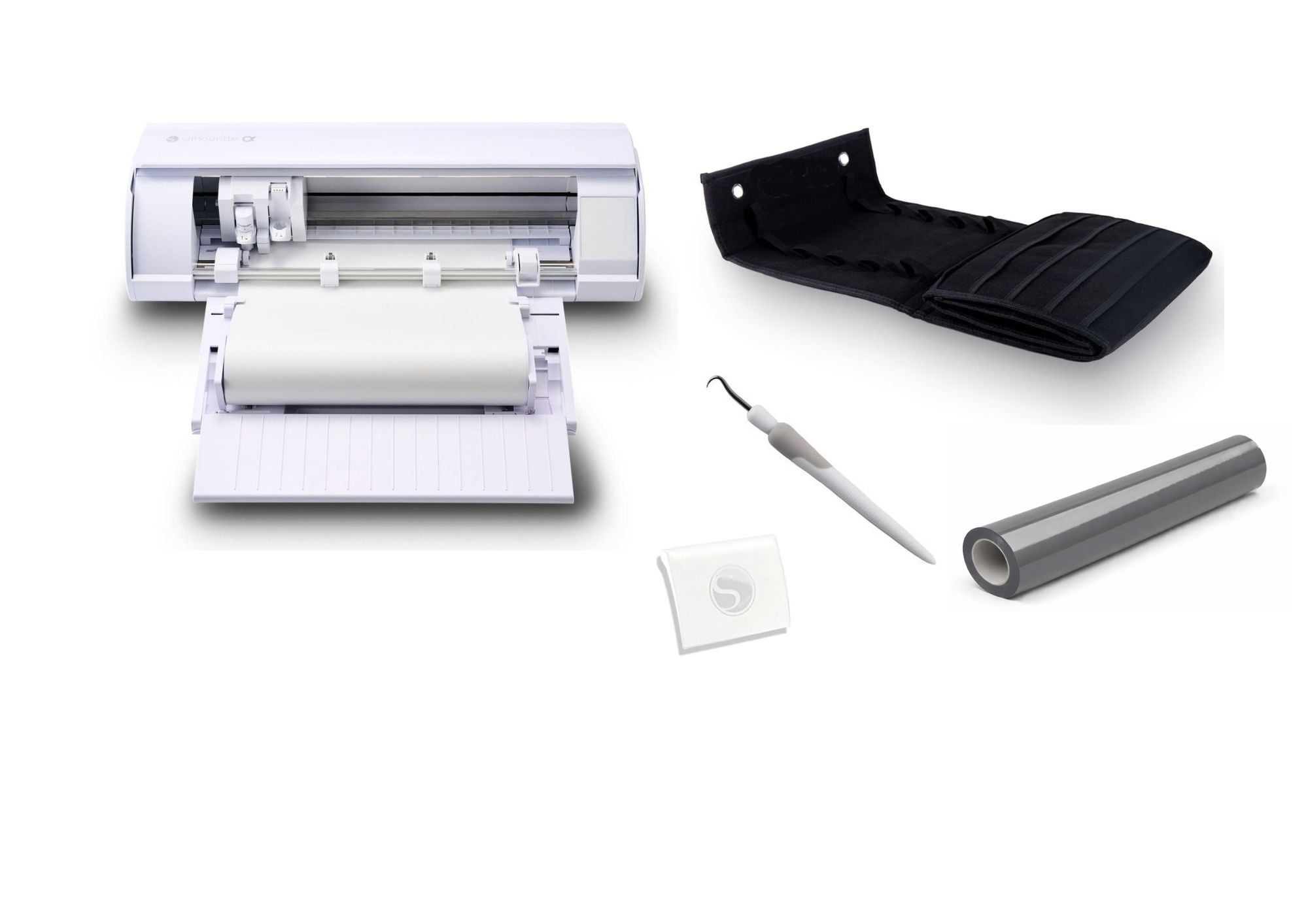 Silhouette Cameo 5 Alpha Bianca bundle bobina con Portabobine Silhouette, 1 bobina di vinile e portarotoli | In omaggio corso (Copia)